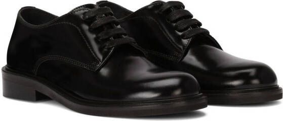 Dolce  Gabbana Kids leather derby shoes Black