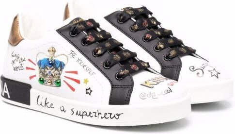 Dolce  Gabbana Kids Like a Superhero low-top sneakers White