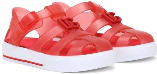 Dolce  Gabbana Kids DG-logo jelly shoes Red