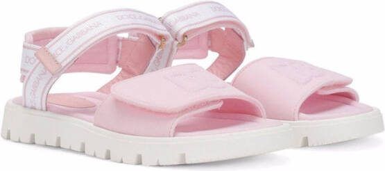 Dolce  Gabbana Kids DG-logo touch-strap sandals Pink