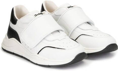 Dolce  Gabbana Kids logo-embroidered touch strap trainers White