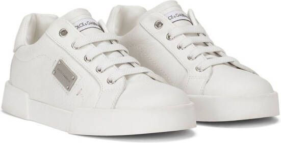 Dolce  Gabbana Kids Portofino Light leather sneakers White