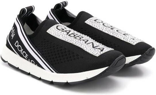 Dolce  Gabbana Kids logo print sneakers Black