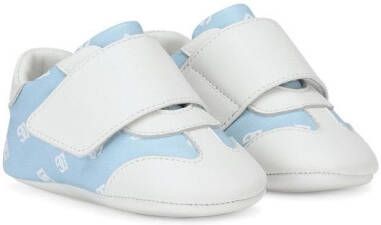 Dolce  Gabbana Kids logo-print leather sneakers Blue