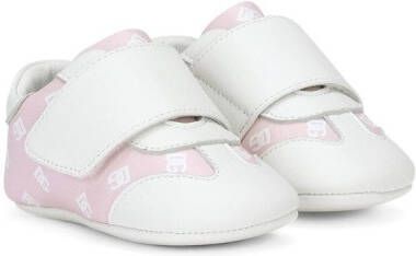 Dolce  Gabbana Kids logo-print leather sneakers Pink