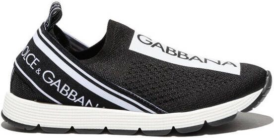 Dolce  Gabbana Kids logo sock-style sneakers Black