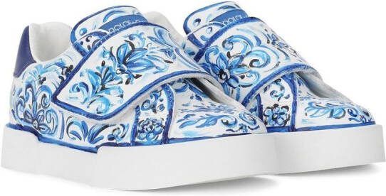 Dolce  Gabbana Kids Portofino Light Majolica-print sneakers White