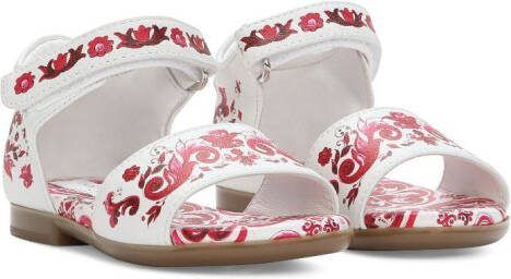 Dolce  Gabbana Kids Majolica-print open toe sandals White