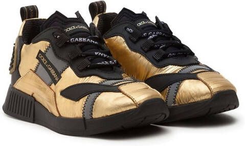 Dolce  Gabbana Kids Ns1 metallic sneakers Black