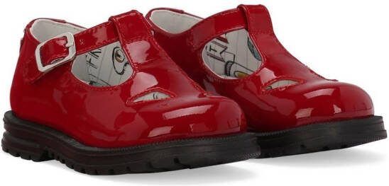 Dolce  Gabbana Kids polished-finish ballerinas Red