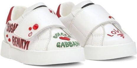 Dolce  Gabbana Kids Portofino graphic-print sneakers White