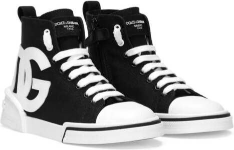 Dolce  Gabbana Kids Portofino Space high-top sneakers Black