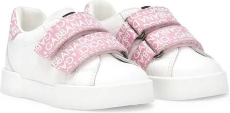 Dolce  Gabbana Kids Portofino touch-strap sneakers White