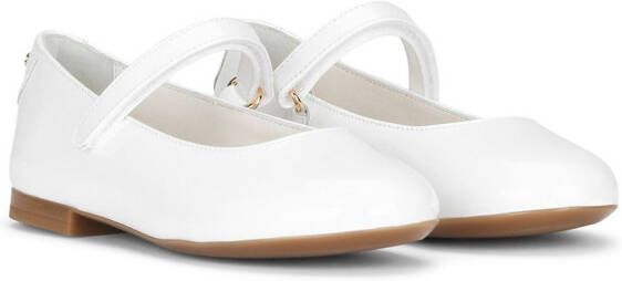 Dolce  Gabbana Kids patent leather ballerina shoes Pink