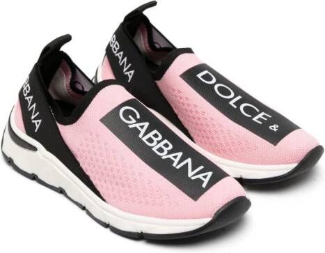 Dolce  Gabbana Kids Sorrento slip-on sneakers Pink