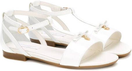 Dolce  Gabbana Kids strappy flat sandals White