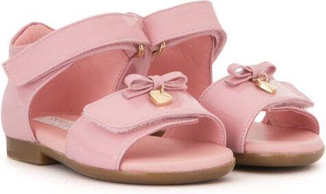 Dolce  Gabbana Kids t-strap bow sandals Pink