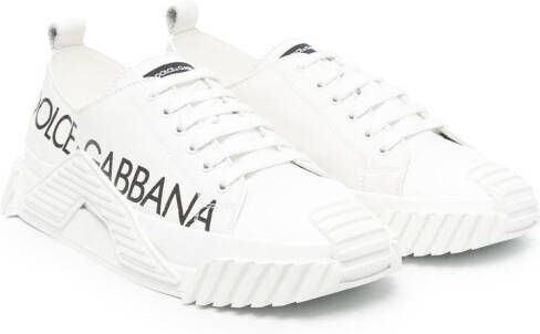 Dolce  Gabbana Kids TEEN NS1 logo-print low-top sneakers White