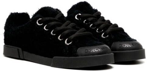 Dolce  Gabbana Kids textured low-top sneakers Black
