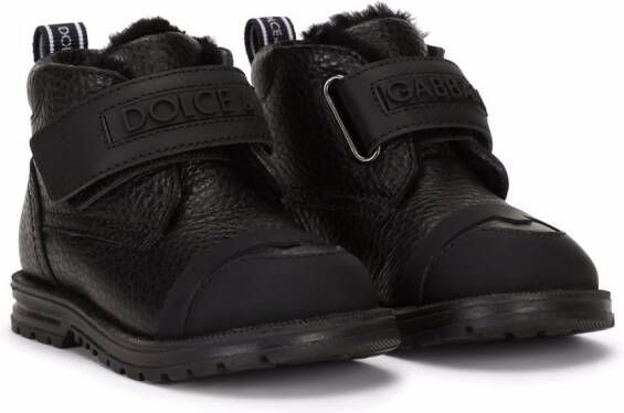 Dolce  Gabbana Kids touch-strap boots Black