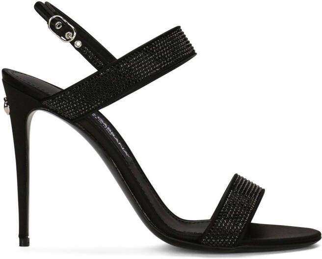 Dolce  Gabbana KIM DOLCEGABBANA embellished satin sandals Black