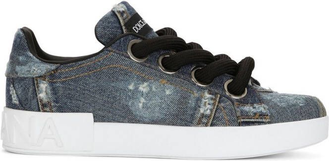 Dolce  Gabbana lace-up sneakers Blue