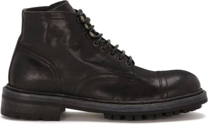 Dolce  Gabbana leather ankle boots Black