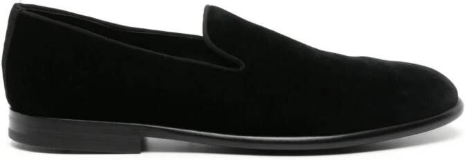 Dolce  Gabbana leather-sole velvet loafers Black