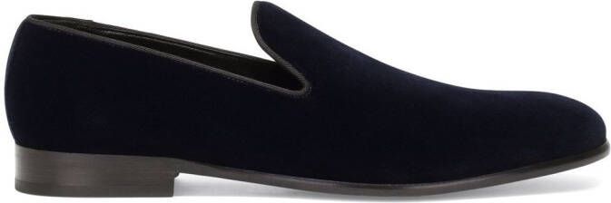 Dolce  Gabbana open-back velvet slippers Blue