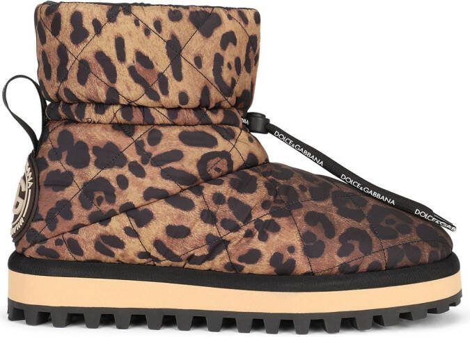 Dolce  Gabbana leopard-print boots Brown