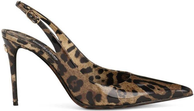 Dolce  Gabbana KIM DOLCEGABBANA leopard-print slingback pumps Brown