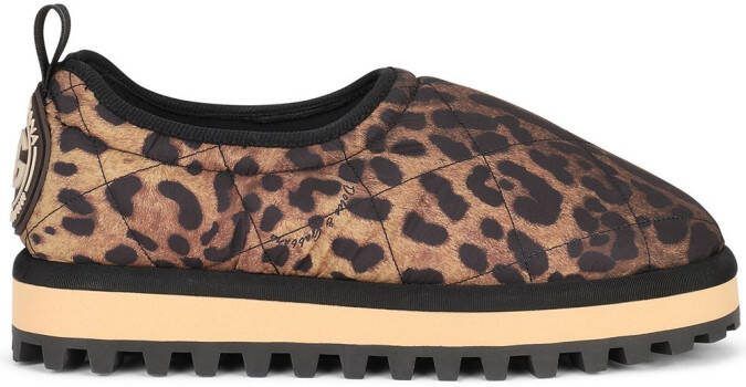 Dolce  Gabbana leopard-print slippers Brown