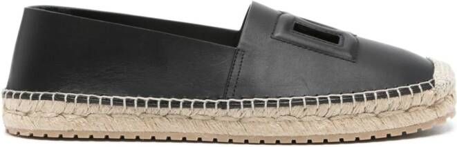 Dolce  Gabbana logo-embossed leather espadrilles Black
