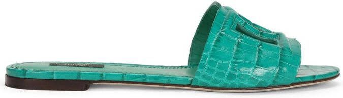 Dolce  Gabbana DG Millennials leather sandals Green