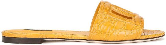 Dolce  Gabbana DG Millennials leather sandals Yellow