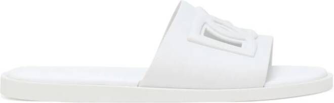 Dolce  Gabbana logo-embossed open-toe slides White