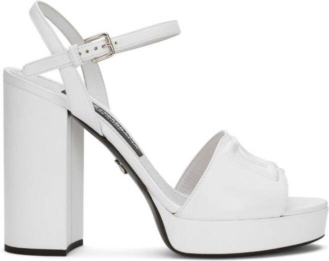 Dolce  Gabbana 85mm Keira platform sandals White