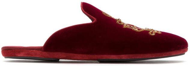 Dolce  Gabbana embroidered velvet slippers