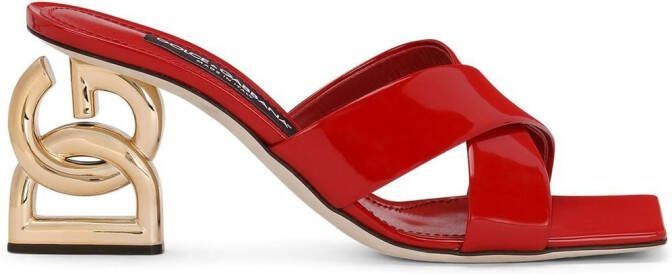 Dolce  Gabbana 3.5 75mm patent leather mules Red