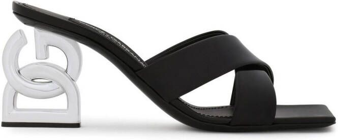 Dolce  Gabbana 75mm 3.5 patent leather sandals Black