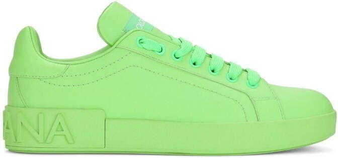 Dolce  Gabbana Portofino leather sneakers Green