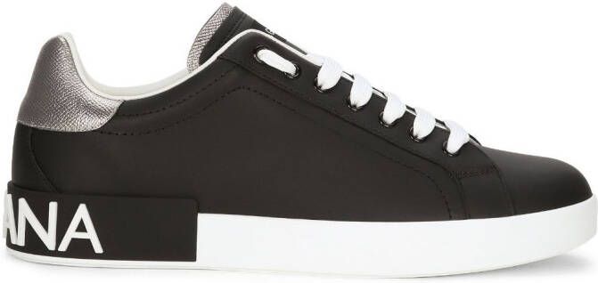Dolce  Gabbana logo-patch low-top sneakers Black