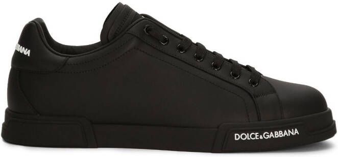 Dolce  Gabbana logo-patch low-top sneakers Black