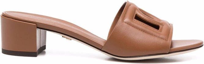 Dolce  Gabbana 40mm DG-logo mules Brown