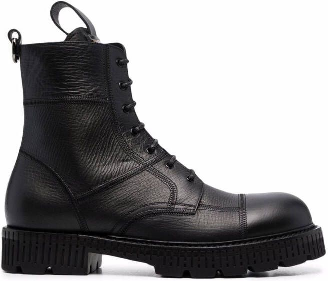 Dolce  Gabbana logo-plaque ankle boots Black