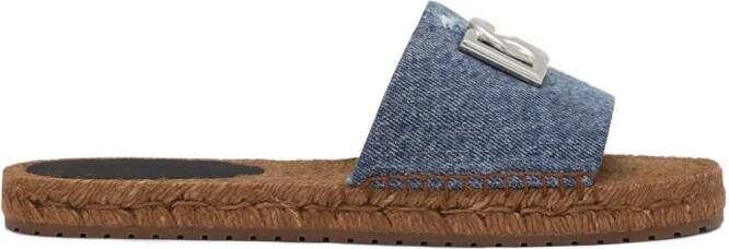 Dolce  Gabbana logo-plaque denim espadrilles Blue