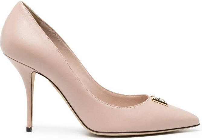 Dolce  Gabbana logo-plaque detail pumps Pink