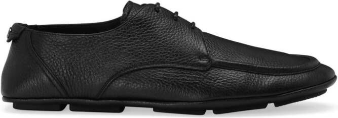 Dolce  Gabbana logo-plaque leather derby shoes Black