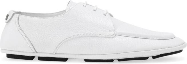 Dolce  Gabbana logo-plaque leather derby shoes White