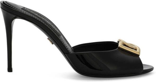 Dolce  Gabbana 85mm patent-leather mules Black